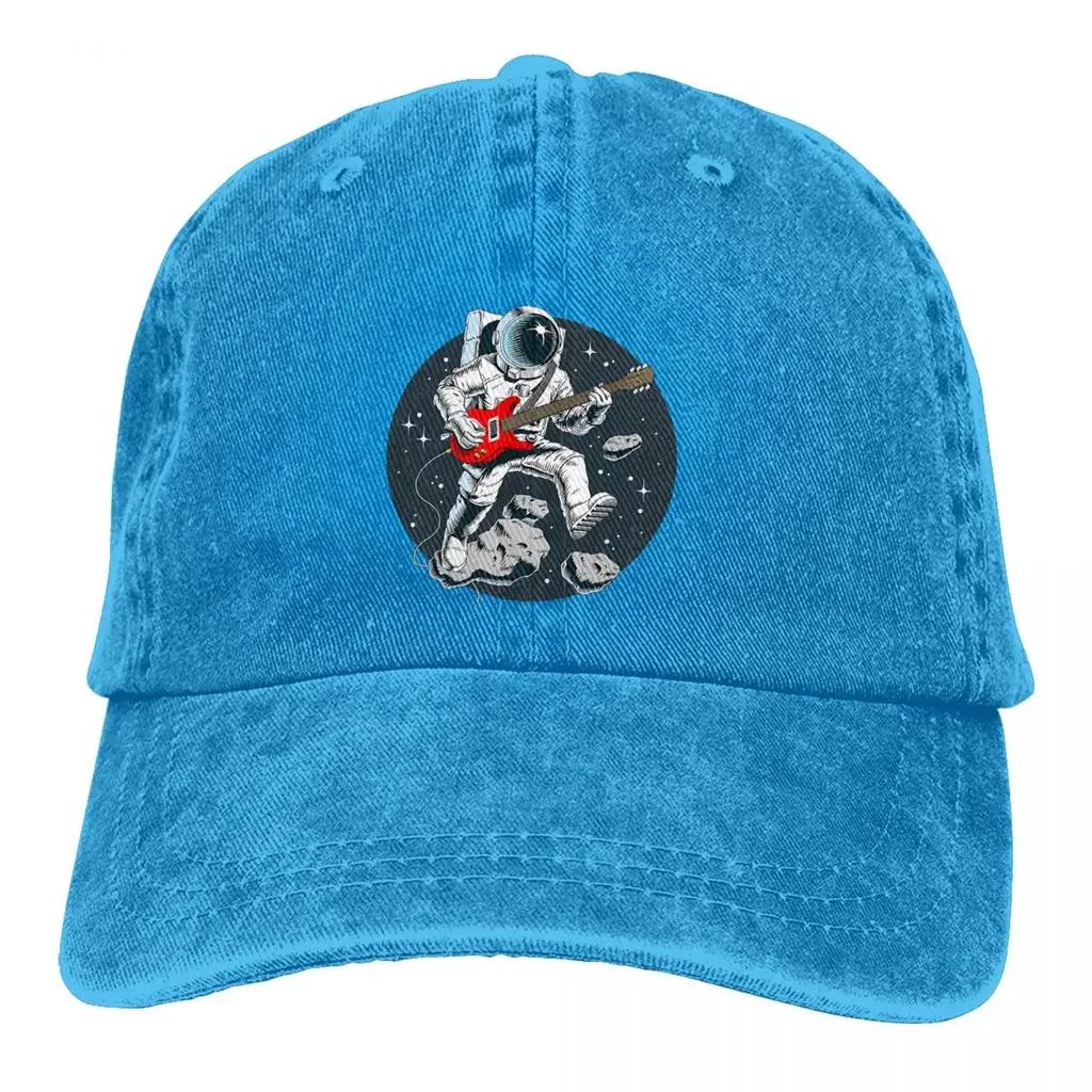 Washed Men's Baseball Cap Spaceman Ast Trucker Snapback Cowboy Caps Dad Hat Guitar Rock Golf Hats