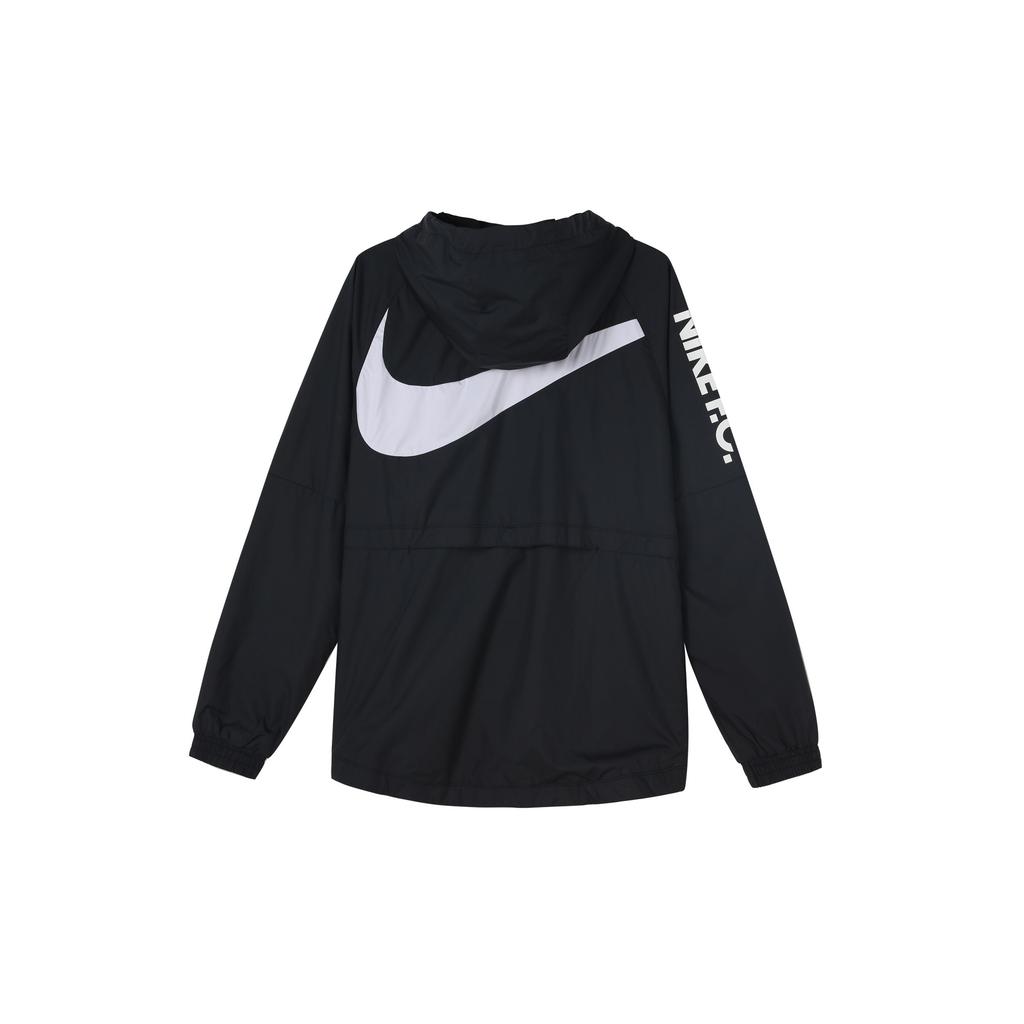 Nike FC. Herren Woven Kapuzenjacke mit durchgehendem Reißverschluss Atmungsaktive Fußball Sportjacke Schwarz CD6771-011