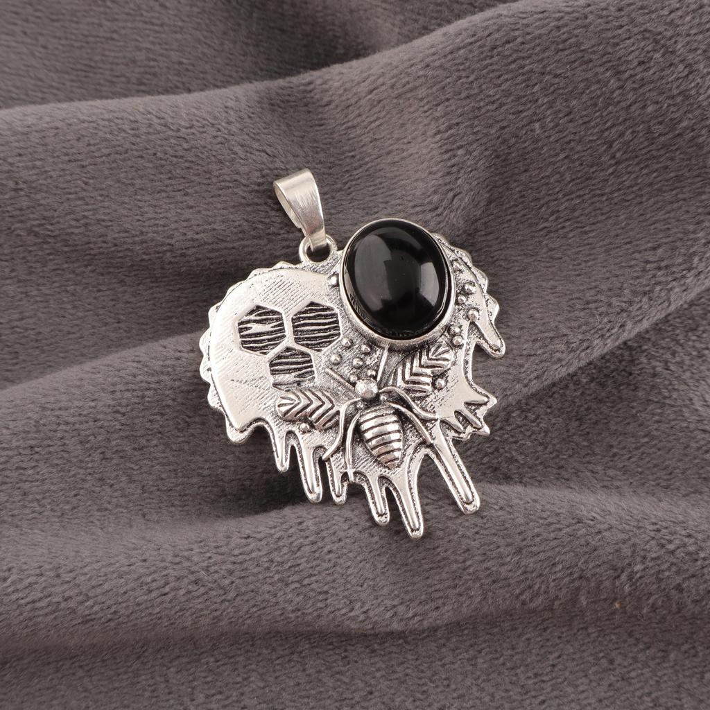 Bijuterii cu pandantiv cu turmalina neagra, pandantiv din argint solid 925, bijuterii uimitoare cu pandantiv realizate manual