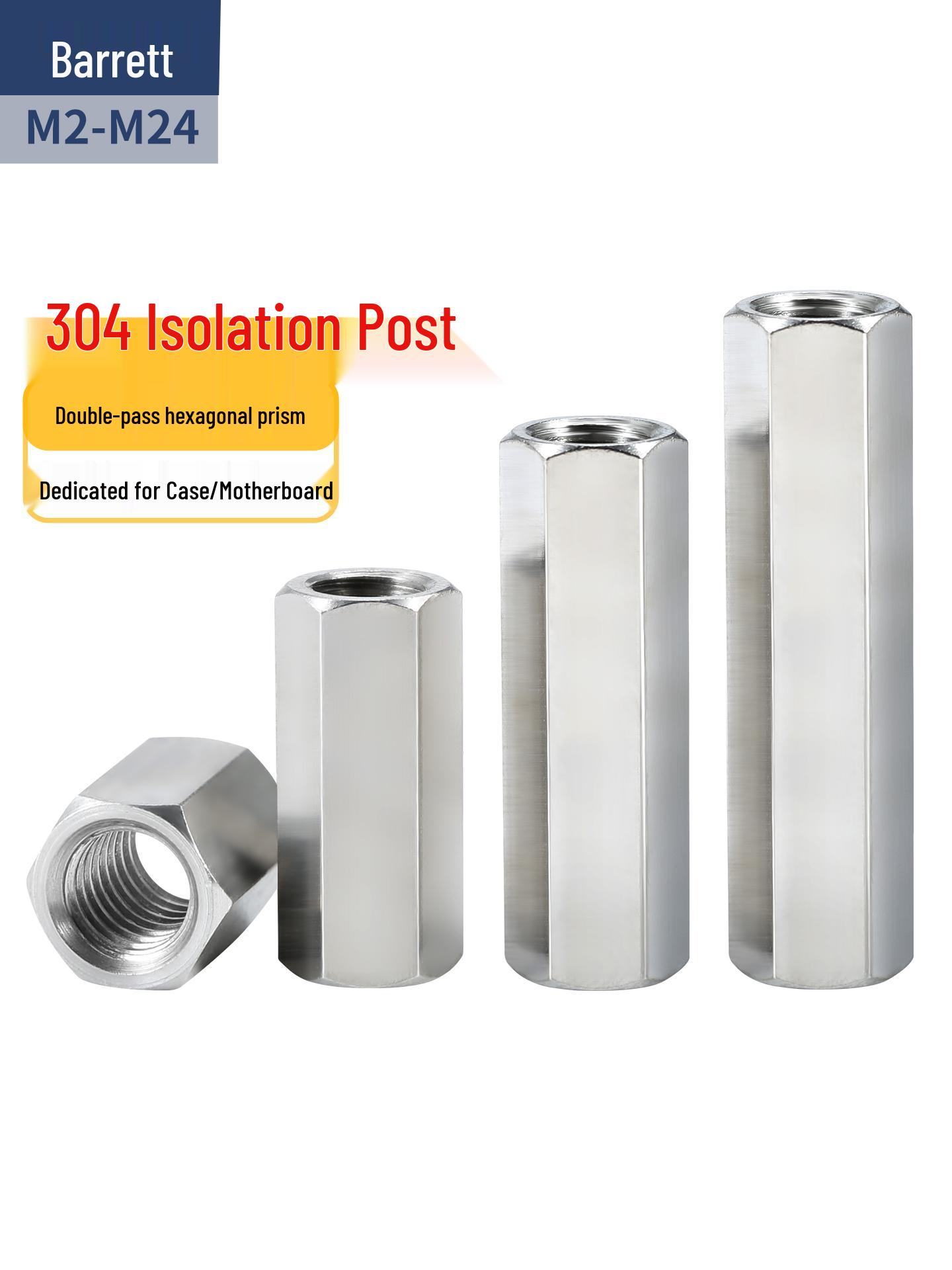 304 Stainless Steel Hexagonal Copper Pillar Double-Pass Screw Spacer (M2-M24) M3*6*5 (5 pcs)