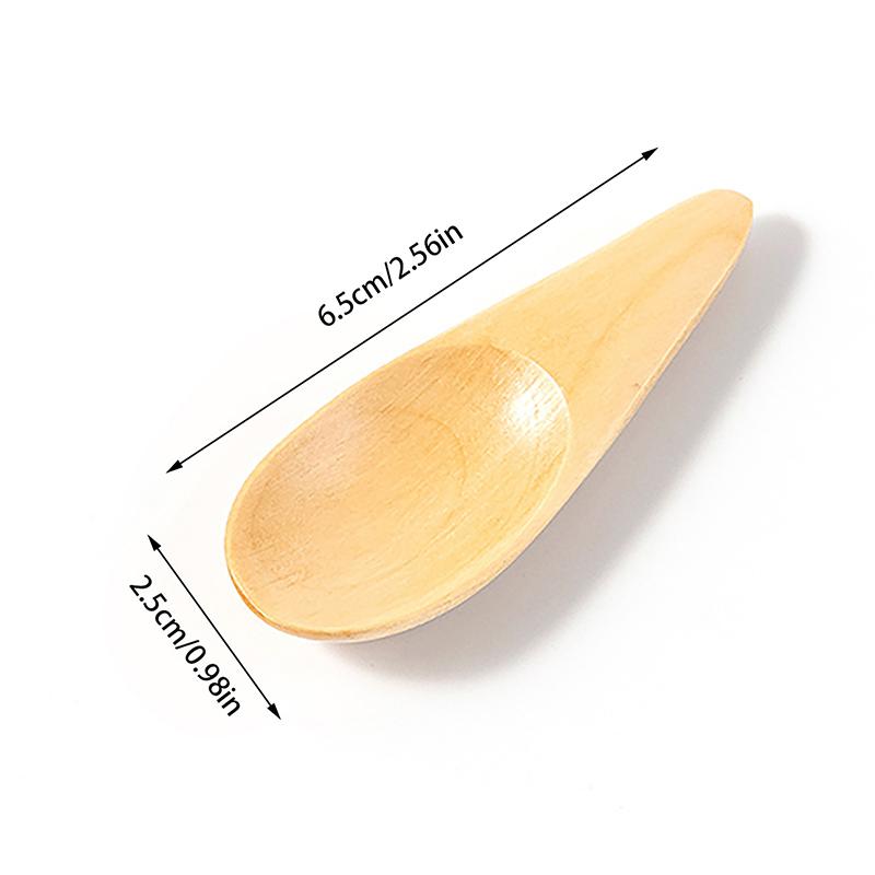1PC Wood Mini Tea Spoon Condiment Scoop Flatware Coffee Tea Small Mini Sugar Spoon Coffee Spoon Kitchen Gadgets