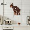 Easy Setup Wall Clock Pooping Dog Clock, Wooden with Swinging Pendulum, Silent Non Ticking Pet Lover for Living Room Home Office, Gift