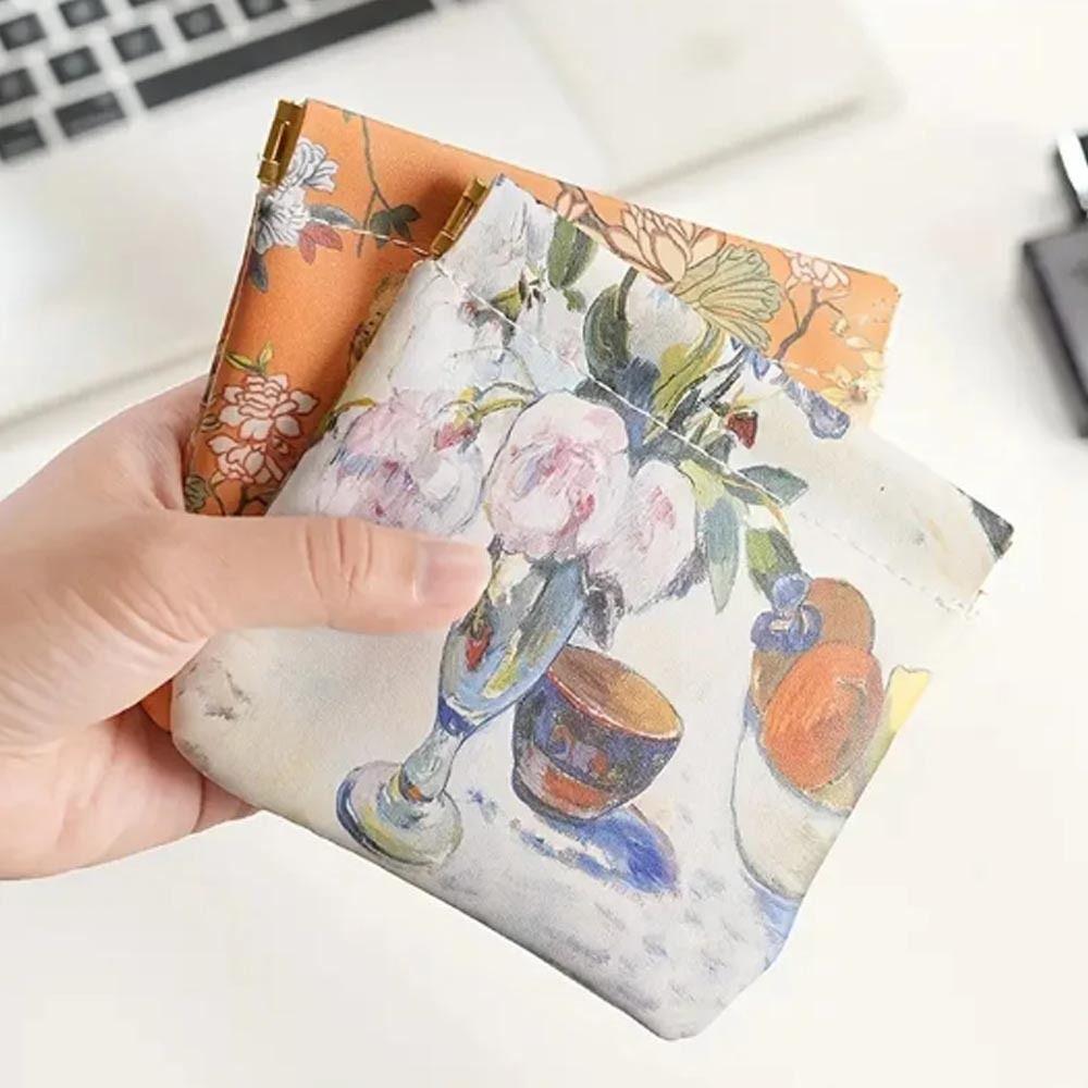 

Automatic Closing Cosmetic Bag PU Coin Pouch Cute Coin Purses Women 12x11.2cm-C