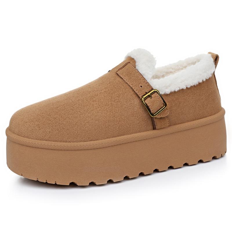 Fashion 2025 New Fur Platform Women Ankle Boots Flats Suede Warm Shoes Woman Trend Designer Brand Short Plush Cozy Femme Snow Botas