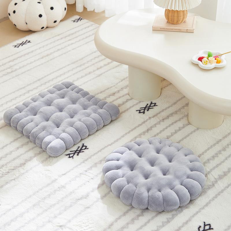 Großes Keksförmiges Plüschkissen, Weiches Kreatives Kissen Stuhl Sitzkissen, Dekorative Keks Japanische Tatami Rückenkissen