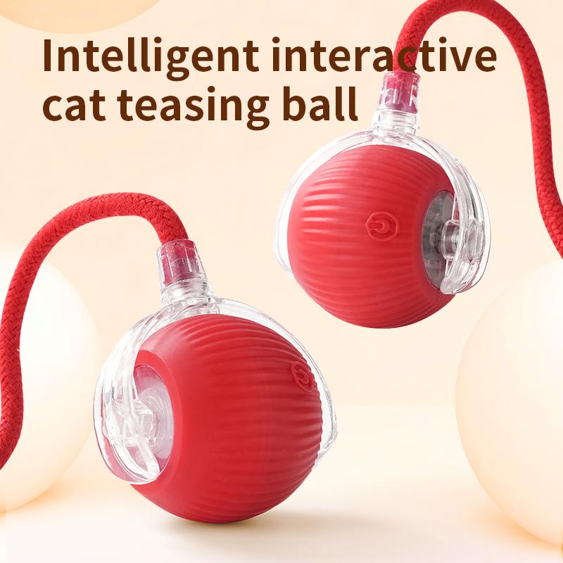 New Electric Cat Ball Toys Automatic Rolling Ball With Teaser Bird Cat Toys Pet Interactive Smart Sensor Rechargeable Cat Toys