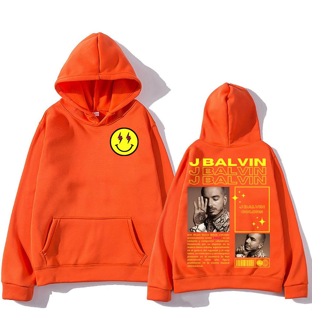 J Balvin Vintage Klasická Mikina Móda Hip Hop Pánská Dámská Mikiny Ležérní Flísová High Street Pulovry Y2K Ležérní Oblečení