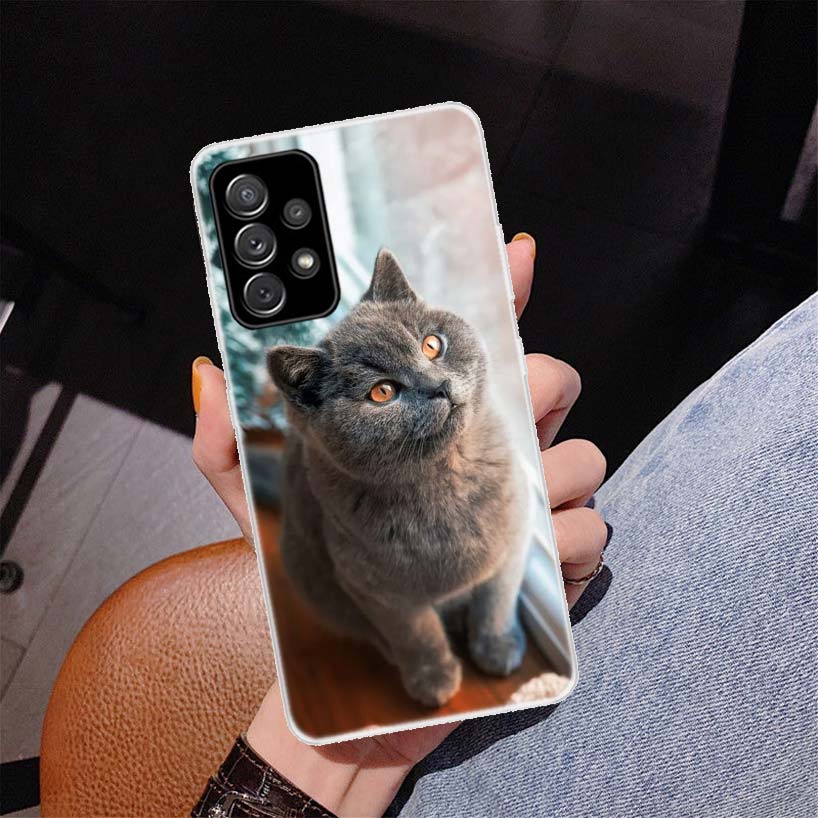 

British Shorthair Cat Cover Phone Case For Samsung Galaxy A56 A55 A54 A53 A16 A15 A14 A13 A36 A35 A34 A33 A26 A25 A24 A23 A05S A Samsung A15