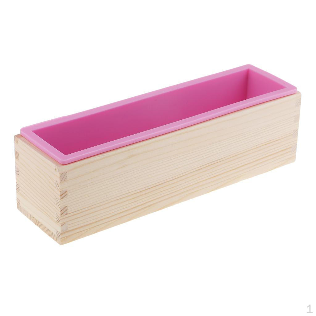 Rectangle Silicone Loaf Soap with Wooden Box, Making , Handmade DIY Chocolate Cake Toast