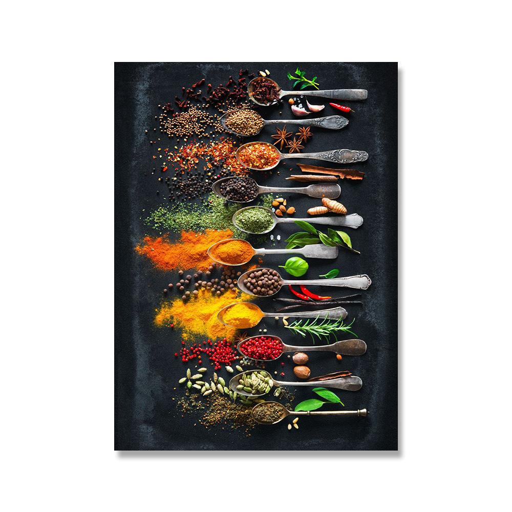 

Кухонные зерна, специи, ложка, перец, еда, фотографии, настенная живопись, холст, живопись, постеры для современного Hoem, кухонная настенная роспись Cuadros 21x30cm No Framed