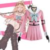 Danganronpa V3 Iruma Miu Cosplay Outfit Chic Uniform Suit Full Set In Pink And White