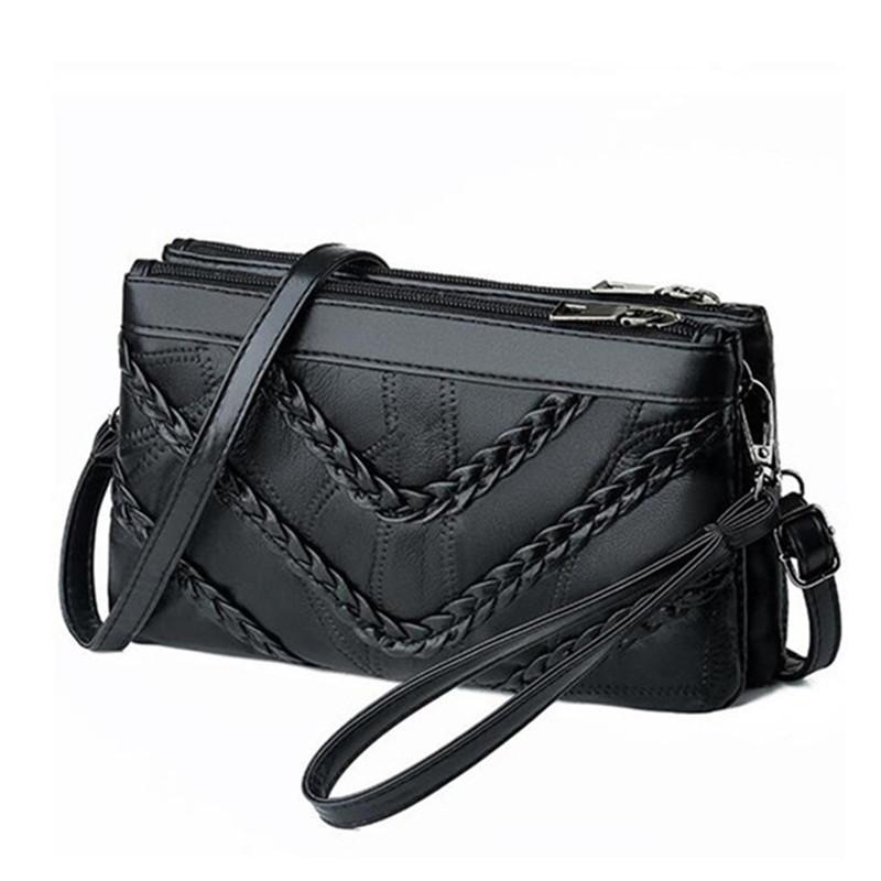 

Повседневная сумка через плечо женская сумка-мессенджер черная искусственная кожа трендовые женские кошельки-конверты с принтом камня