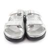 Excellent CHANEL Sandals Silver leather Women 37 G31857 Used