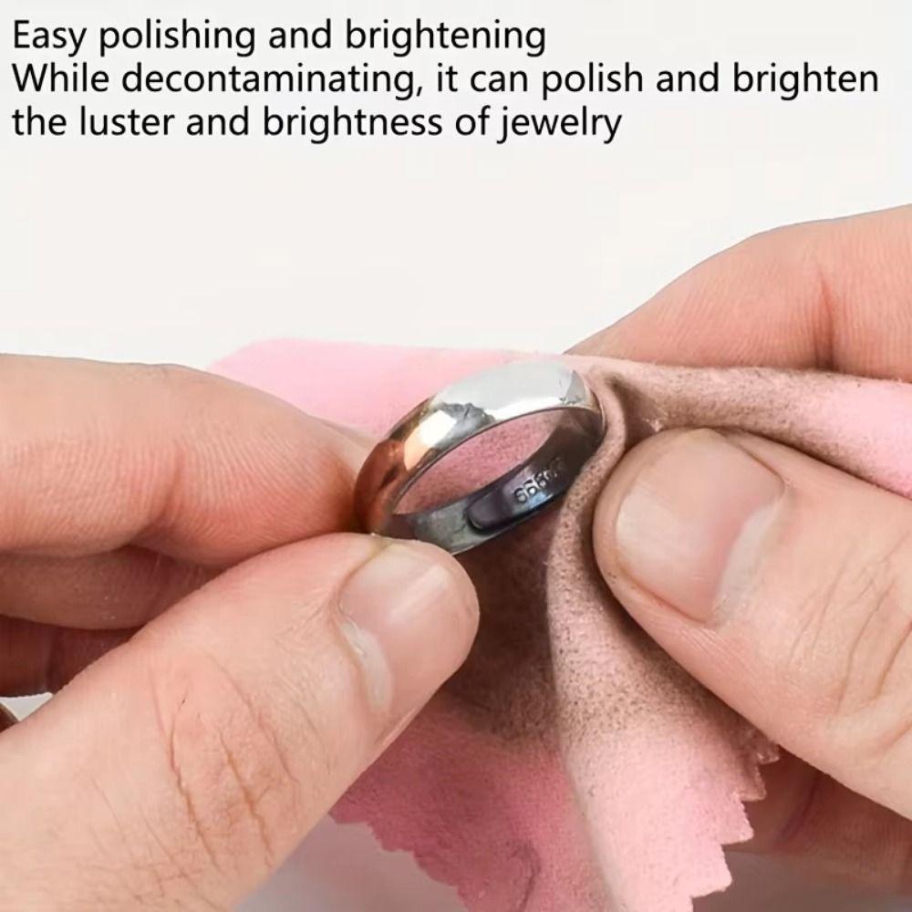 50Pcs Soft Fabric Jewelry Cleaning Cloth 8x8cm Cleaning Polishing Cloth Jewelry Maintenance