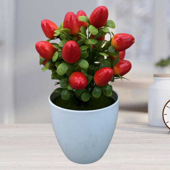Artificial Potted Plants Realistic Fake Mini Fruits Tree Home Office Table Centerpiece