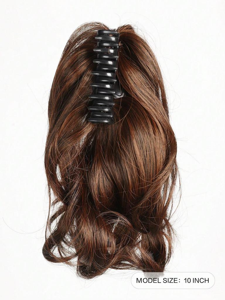 Syntetyczny 10-calowy kucyk z klipsem do włosów, krótkie luźne falowane kucyki, przedłużanie włosów, syntetyczne części włosów dla kobiet do codziennego użytku