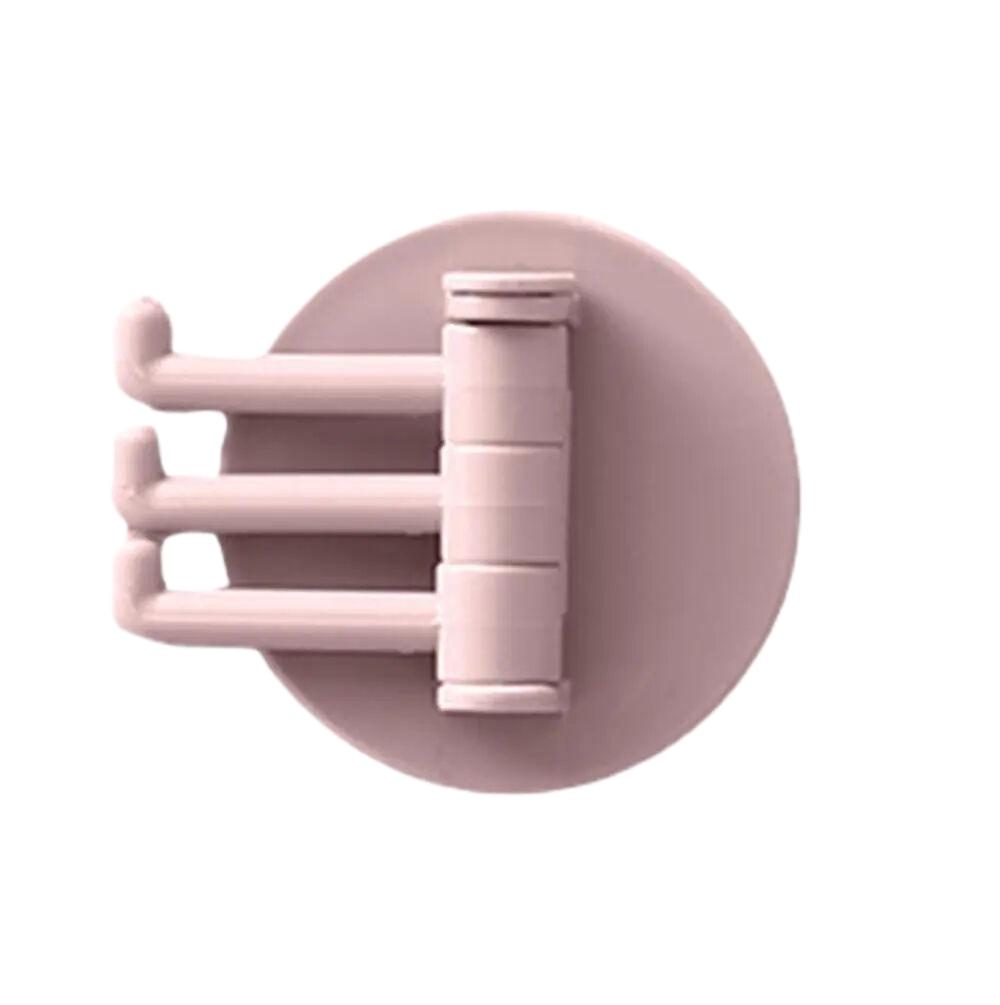 

Household Rotating Hook with No Punching 3 Branches Seamless Adhesive Strong Bearing Rod Hook Kitchen and Bathroom Storage Hook