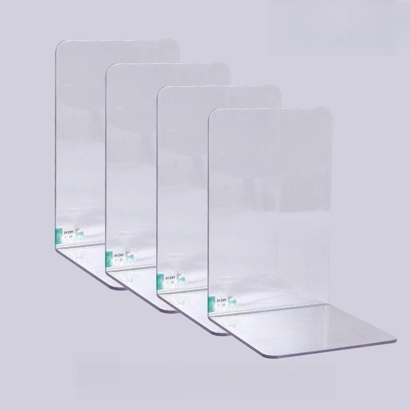Creative Acrylic Book Stand Transparent Thickened L-shaped Bookshelf Non-slip Student Book Block Office Desk Book Storage and Organizing Rack