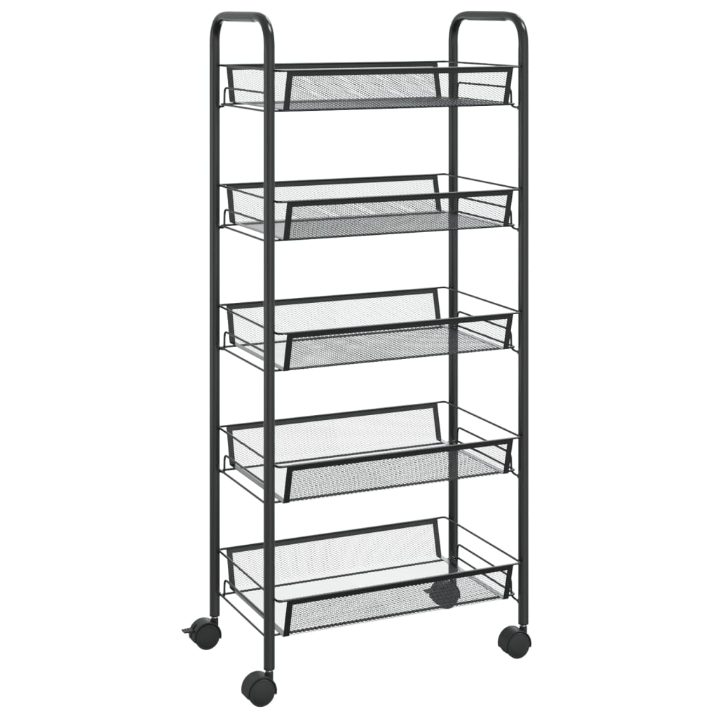 Kitchen Trolley 5 Tier Black 46