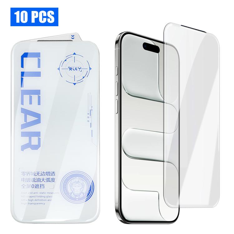 10Pcs 3D Curved Edge Zero-Border HD 9H+ Tempered Glass Screen Protector For iPhone 17 Pro, Bubble-Free Auto Adsorption Film