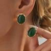 SHIXIN 3 Colors Vintage Irregular Resin Stud Earrings Women Bohemian Temperament Geometric Piercing Earring Daily Party Jewelry