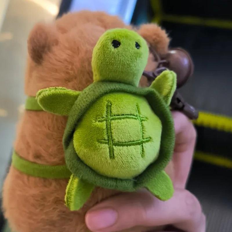 Green Little Turtle Backpack ideal for Kapibala Back Decorations Cute Plush Little Turtle Dolls Backpack Doll Dressing Decorations Bag