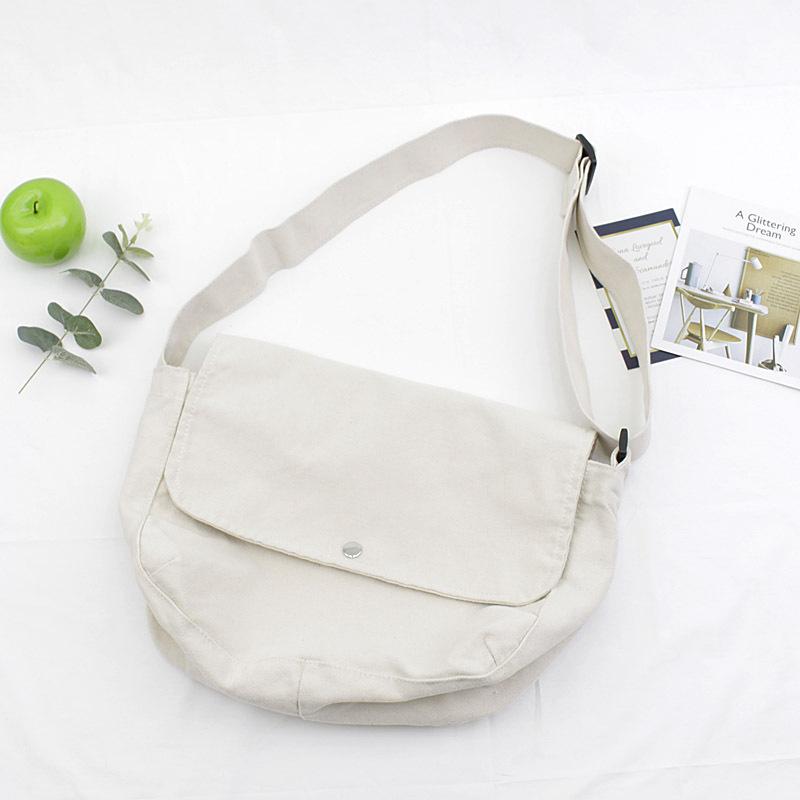 

Korean Forest Style Canvas Shoulder Bag Minimalist Solid Color Single Shoulder Crossbody Bag for Women Retro Messenger Bag bolsa 36X9.5X25CM