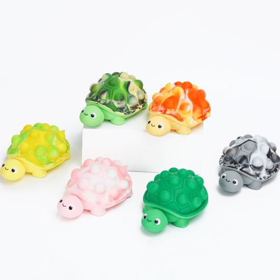 Bubble Shell Turtle Stress Ball Silicone Stress Relieving Tortoise Squeeze Sensory Toy Animal Shape Hand Therapy Exercise Fidget Toy