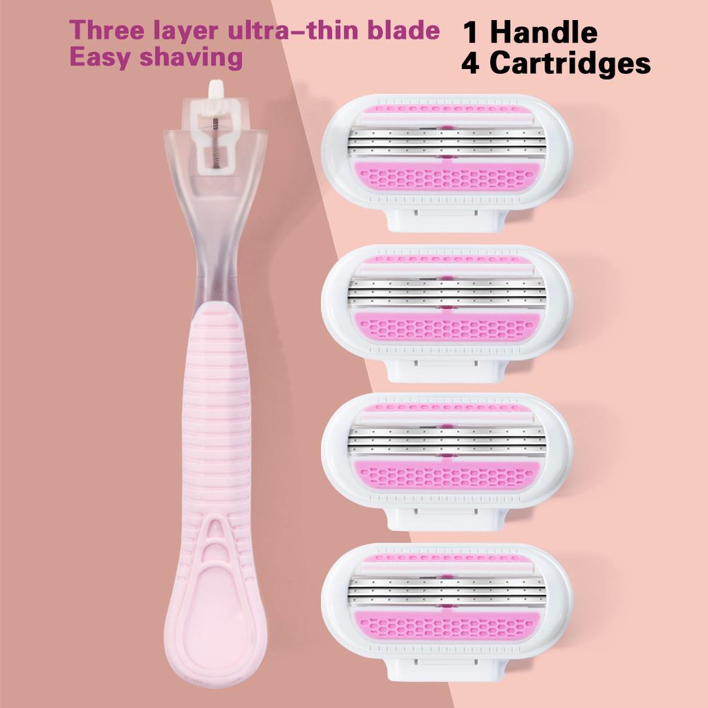 High Quality Safety Razor Blade Women Beauty Bikini Hair Removal Shaving Set Female Venus Shaver Replacement Heads