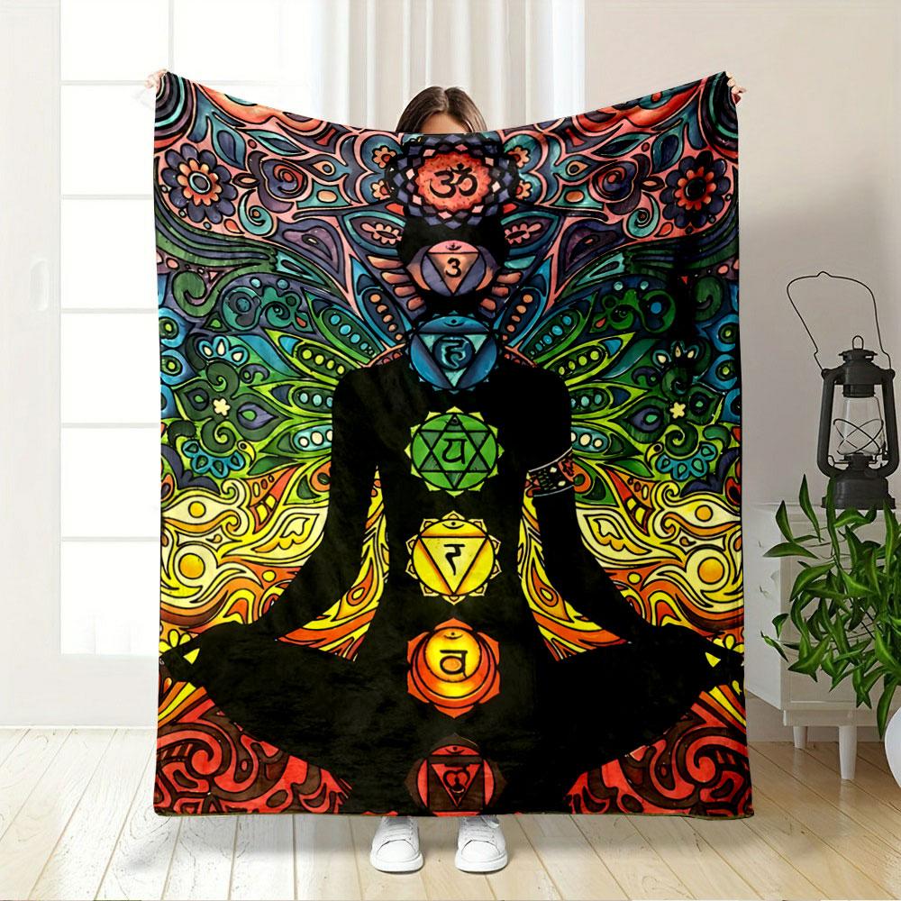 Chakra Meditation Art Blanket for All Seasons Blanket Lunch Break Throw Gift