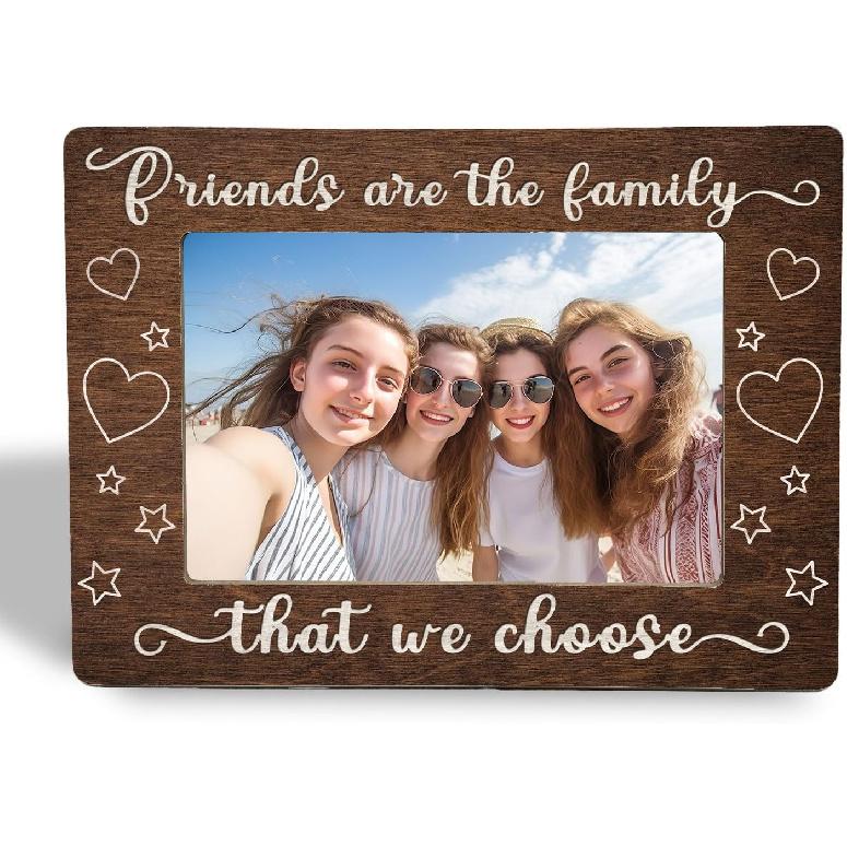 Best Friends Picture Frame - The Girls Friend Besties Wooden Photo Frame 4x6, Friend Soul Sister Gifts
