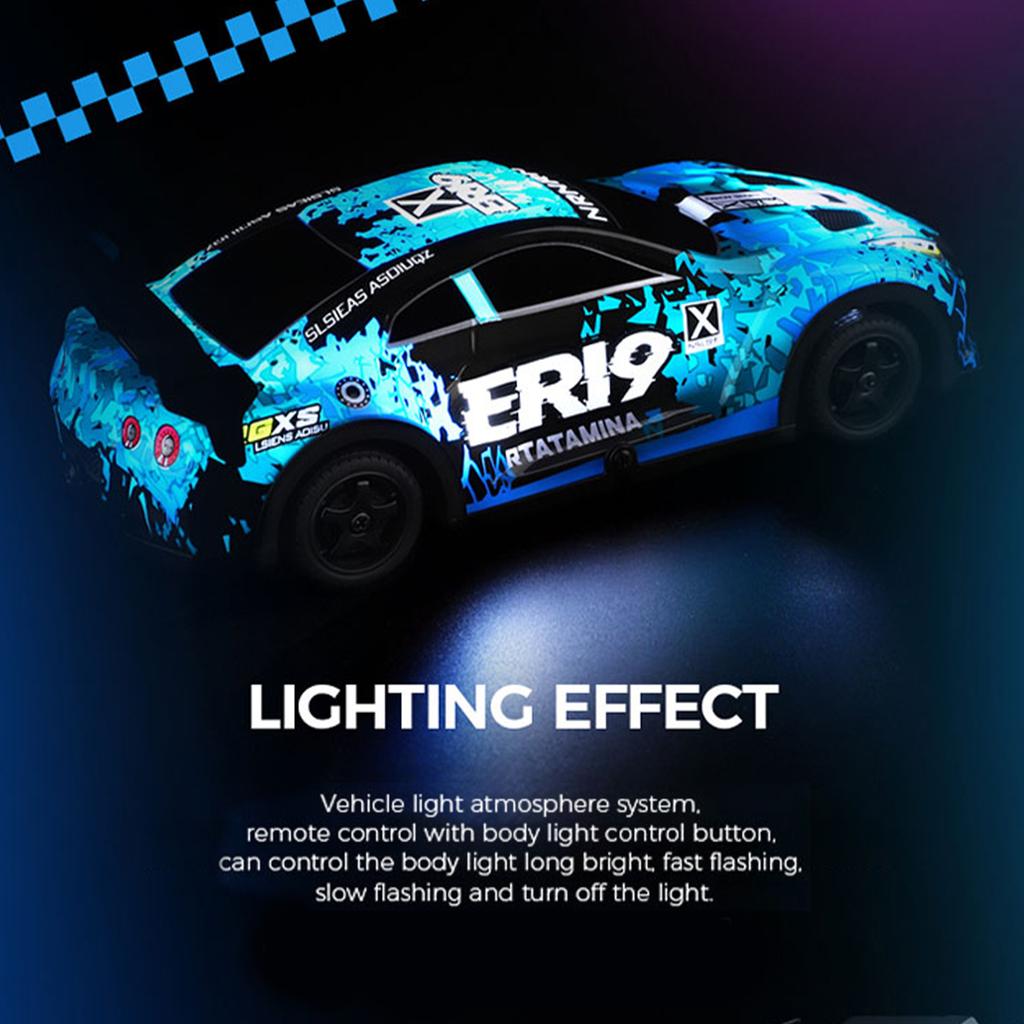 Remote Control Drift Car, 2.4GHz 1:22 Scale 4WD Rechargeable Electric Vehicle with LED Lights, Racing Tires, Ideal