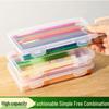 Transparent Large Capacity Stackable Stationery Box for Paintbrushes and Pencils