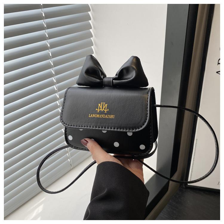 Korean Ins Cute Girl Bow Bag Women's Simple Fashion Small Square Bag Casual Niche Messenger Bag