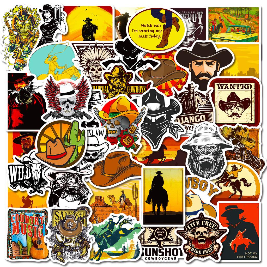 50 Western Elements Series Immediately Death Stickers Western Cowboy Personality Graffiti Wild