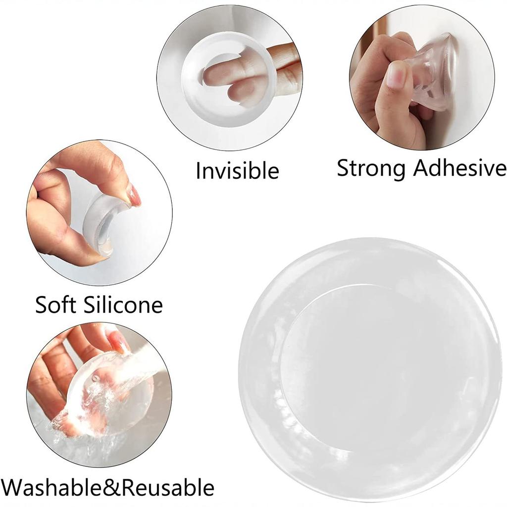 Transparenter Türstopper Silikonpad 40x8mm - Selbstklebender Wandschutz für Türgriffe