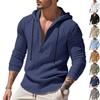 Men's Spring and Autumn Long-sleeved Linen Shirt Hooded Bottoming Shirt Casual T-shirt Sweater Men