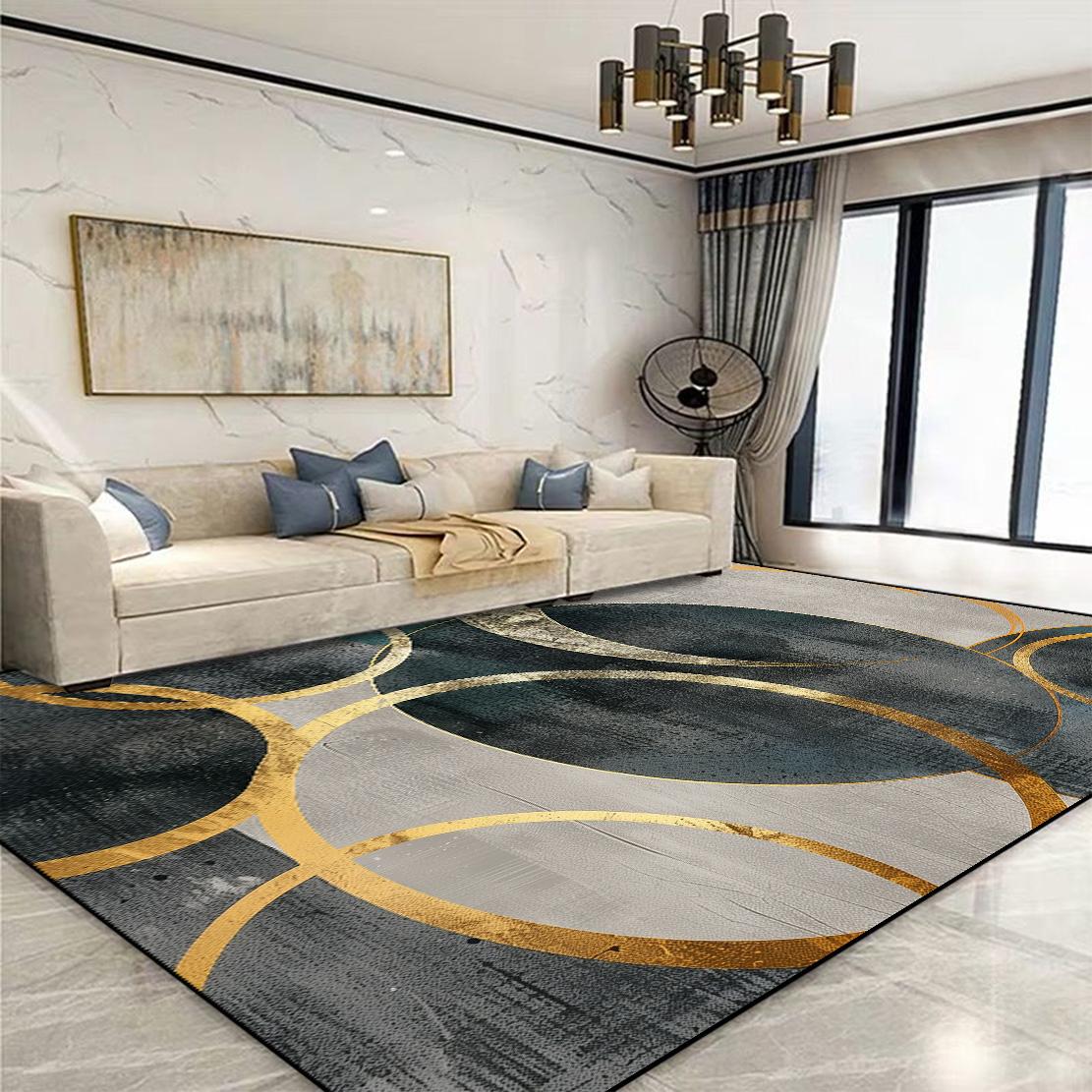 

Modern Golden Geometric Carpet for Living Room Large Area Decoration Home Rugs for Bedroom Soft Non-slip 200x300 Lounge Sofa Mat 60*90cm