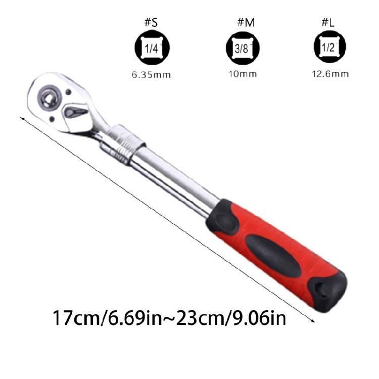 72 Tooth Adjustable Socket Ratchet Wrench 1/2 1/4 3/8 inch Extendable Socket