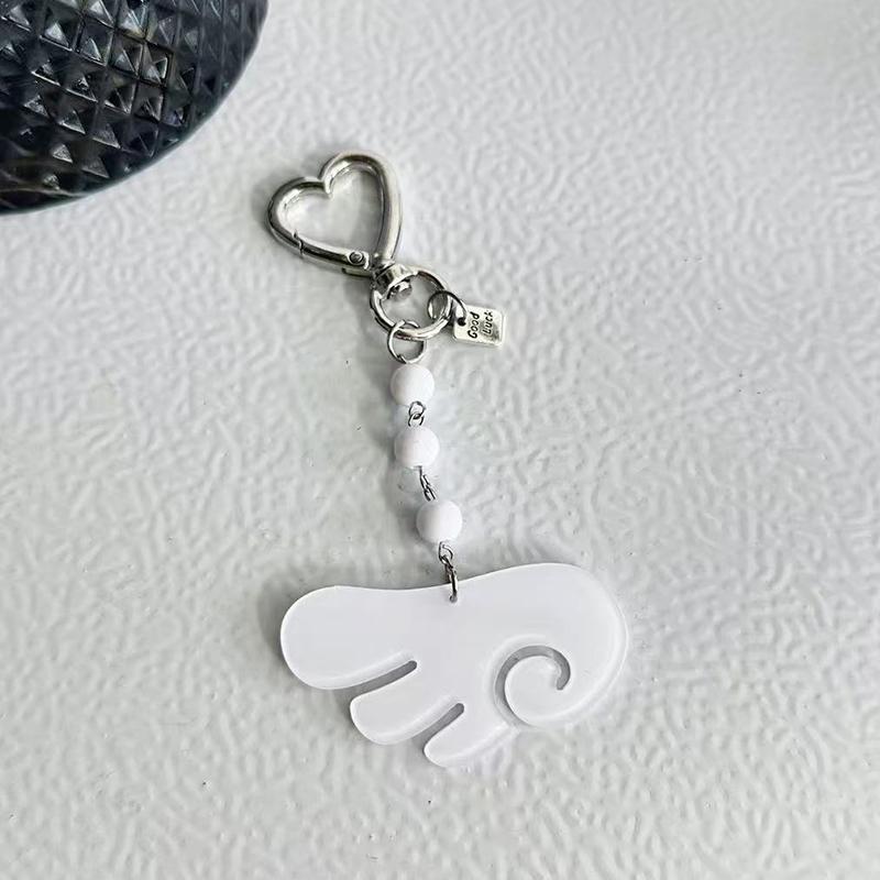 

Y2K Свежий Милый Кулон-брелок с крыльями ангела, Симпатичный кружевной бантик, Брелок, Подвески для сумки, Держатель для ключей от машины, Подарки для пары