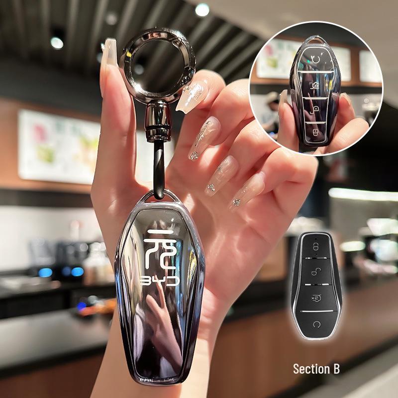 BYD Key Case for Han, Dolphin, Seagull, Mini, Yuan, Tang, Song Pro, and Qin Plus.