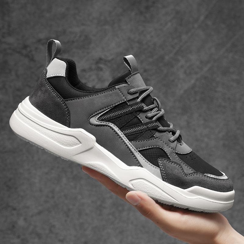 Leichte Herren Freizeitschuhe aus Leder Bequeme Herren Sneaker Rutschfeste Wanderschuhe Alltagsschuhe Trekkingschuhe Weiche Trainer