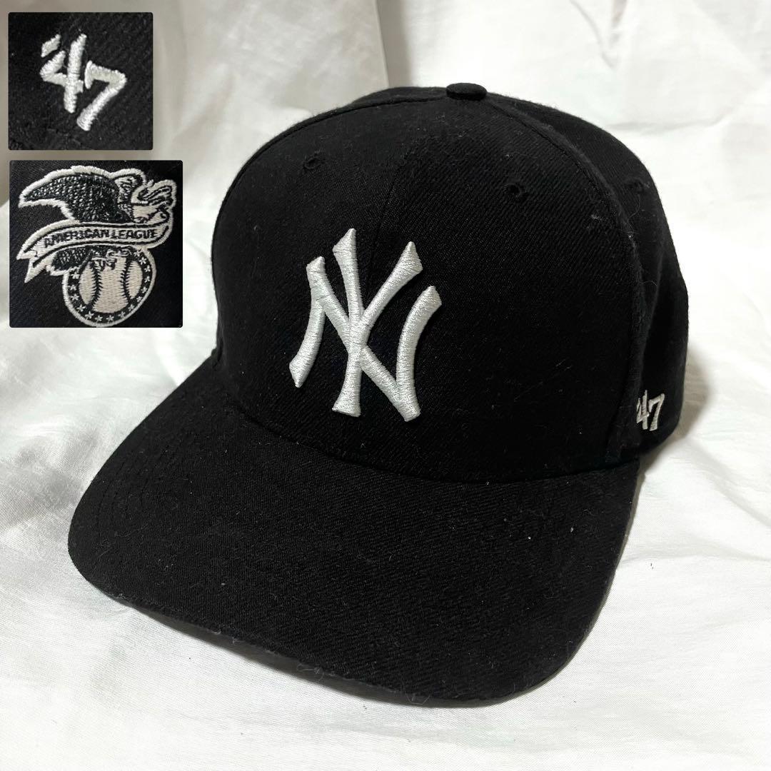 Used 47 brand New York Yankees Cap Black Snap Bag
