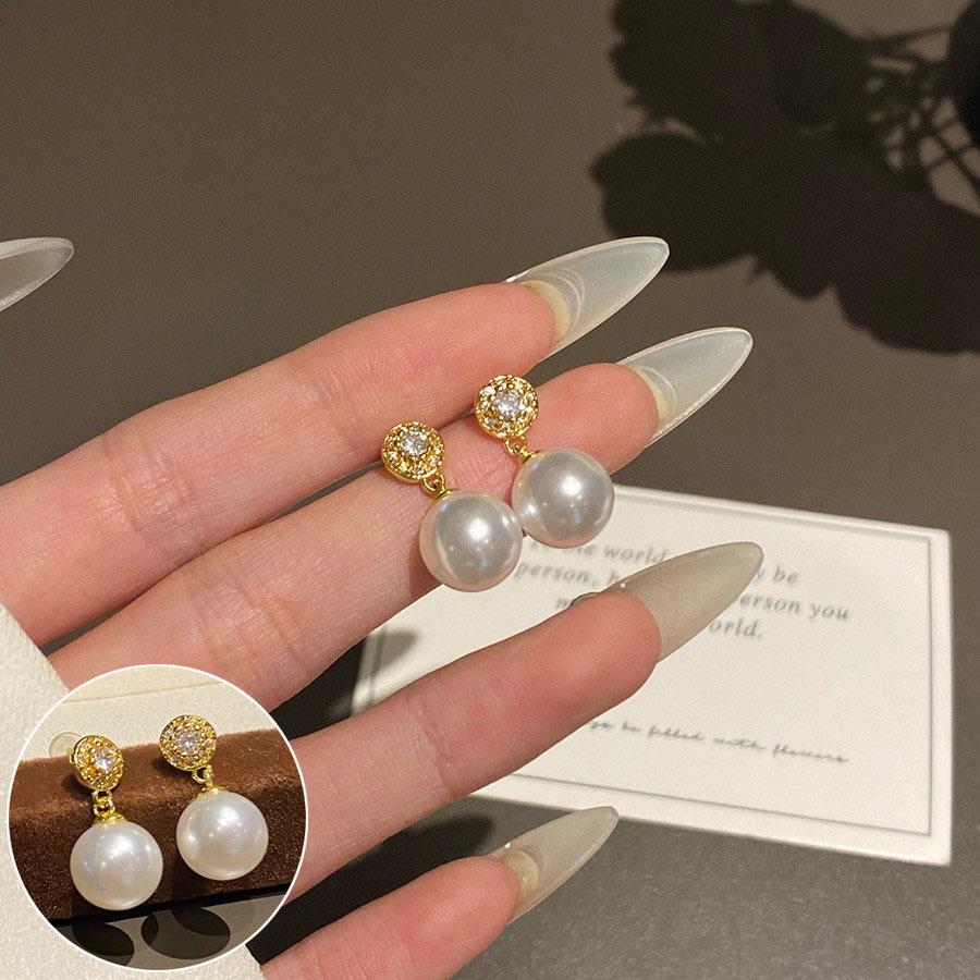 Geometrische Minimalistische Retro Damen Runde Kugel Ohrklemmen - Trendige Nischendesign Ohrringe