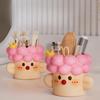 1/2 Stück Niedliches Make-up-Pinsel-Aufbewahrungsregal Kawaii Schreibtisch-Organizer Stifthalter Cartoon-Verzierungen Kosmetik Lippenstift Schreibtisch-Aufbewahrung Dekoration