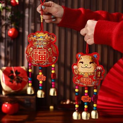 The God of Fortune Chinese New Year Decoration Embroidered 2026 Year of The Horse Spring Festival Decorations Traditional Red
