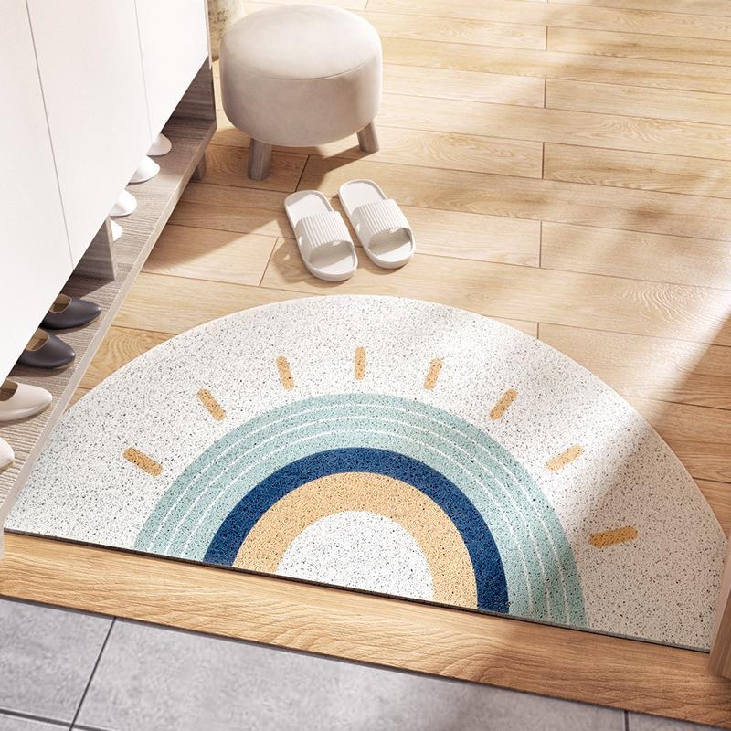 Halfronde Zijden Ringmat Antislip Deurmat Huishoudelijke Entree Deur Vuil Slijtvast Deurmat 45*90cm