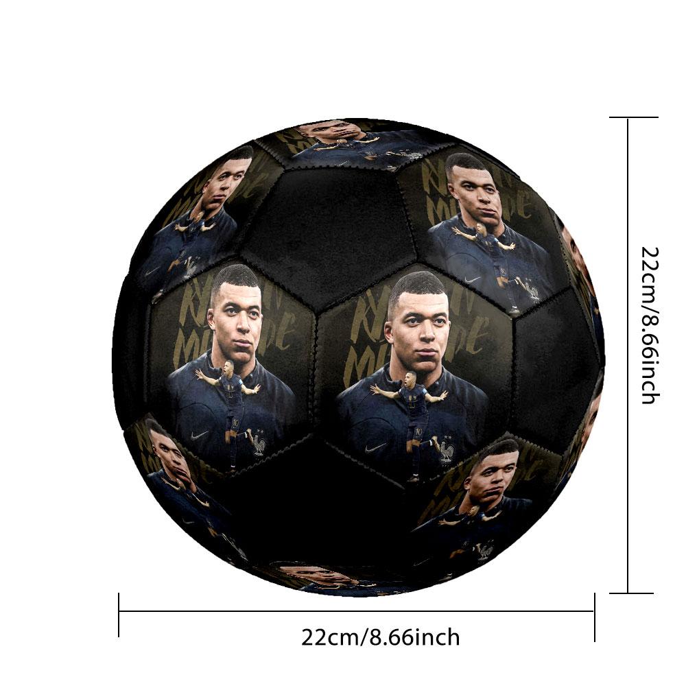 1PC Jeune Mbappé Brille taille 5 ballon de football PrahaBallon de Football en Salle Coloré Tous Âges Cousu à la Machine PVC Prêt pour la Compétition Durable Haut Rebond