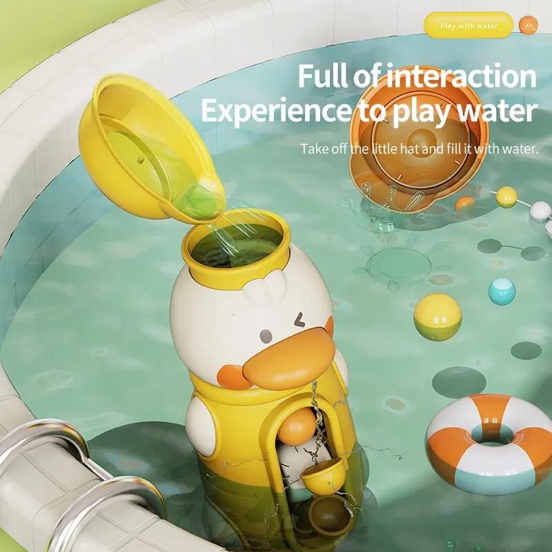 Badezimmer Badewanne Spielzeug für Kleinkinder Ente Drehbar Wasserrad Badezimmer Starke Saugnäpfe Wasserschöpfer Lustiges Badezimmer Spielzeug Kinder Geschenke