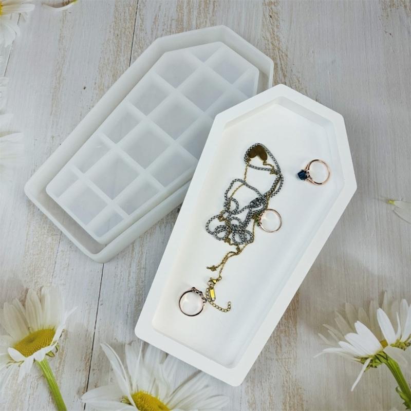 Halloween Coffin Trinket Box Mold Handmade Epoxy Resin Silicone Molds Casting Jewelry Storage Container Organizers